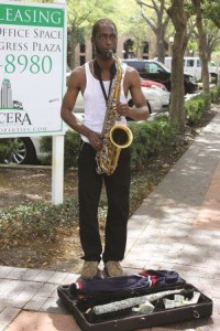 Sax on the street, art, music, ae