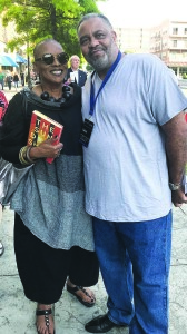 L-R, Gwen Reese with “The Sun Does Shine: How I Found Life and Freedom on Death Row” author Anthony Ray Hinton, who served 30 years on death row for a crime he did not commit.