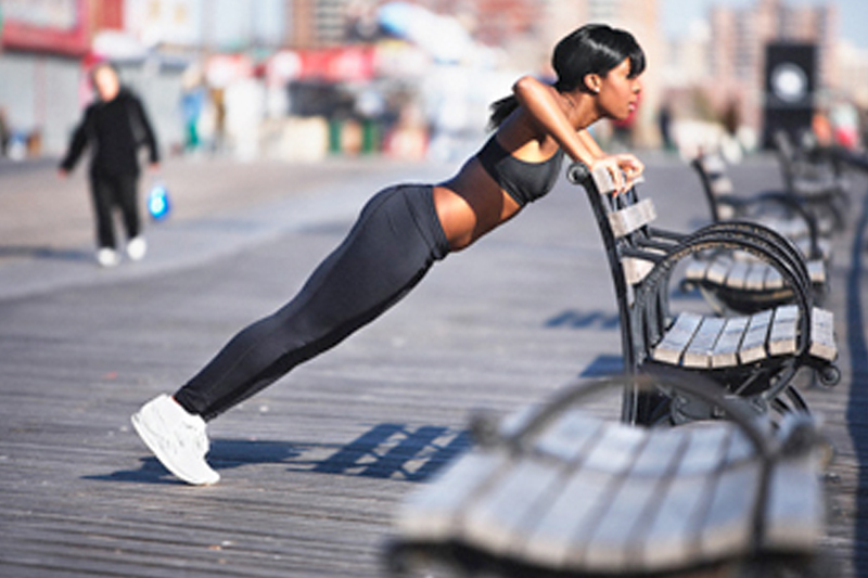 black woman working out