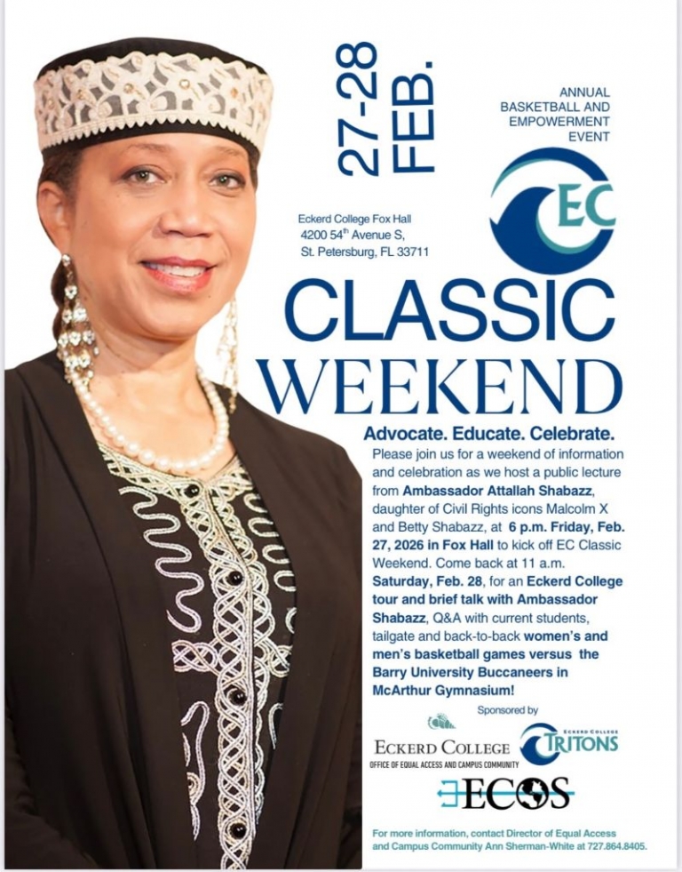 Attallah Attallah Shabazz, Malcolm X’s daughter, speaks at Eckerd on Feb. 27